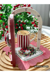 Decorative Edge New Year's Door Decoration Patterned Washable Fabric Napkin 1 Piece